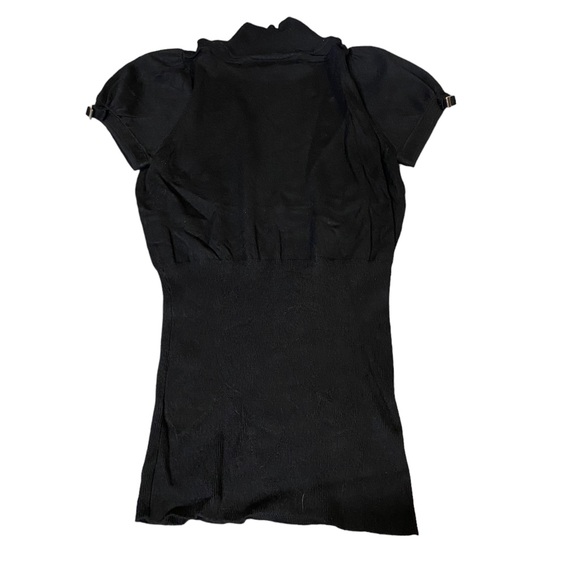 Express Design Studio Black Puff sleeve Top with Hardware - Picture 2 of 4